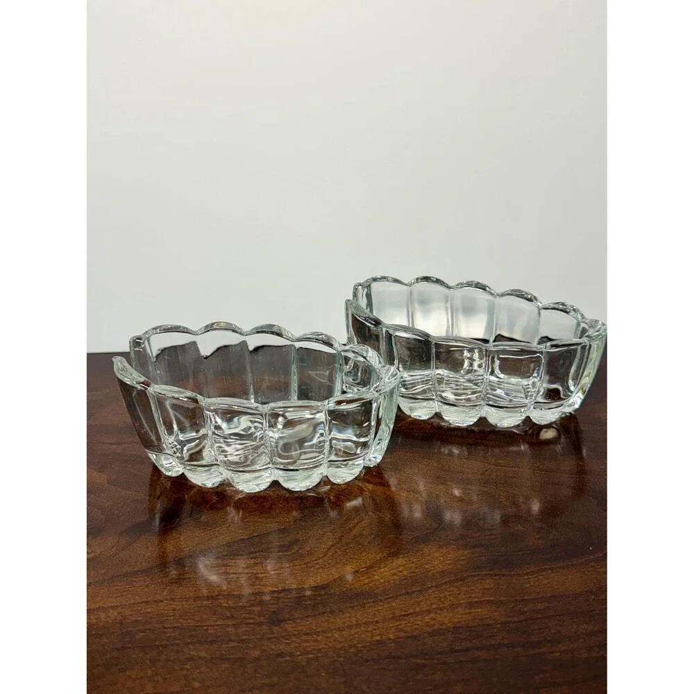 Vintage Princess House #438 Spoon Fork Holders Pair Crystal Utensil Rests